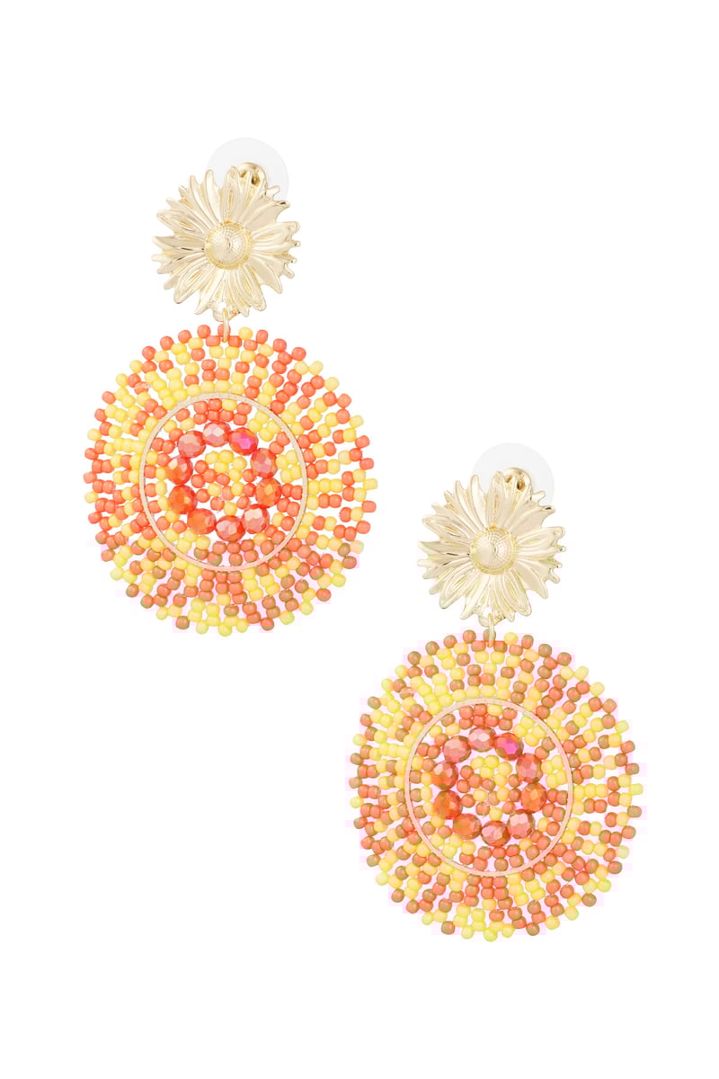 Oorbellen vivid glass beads - wit