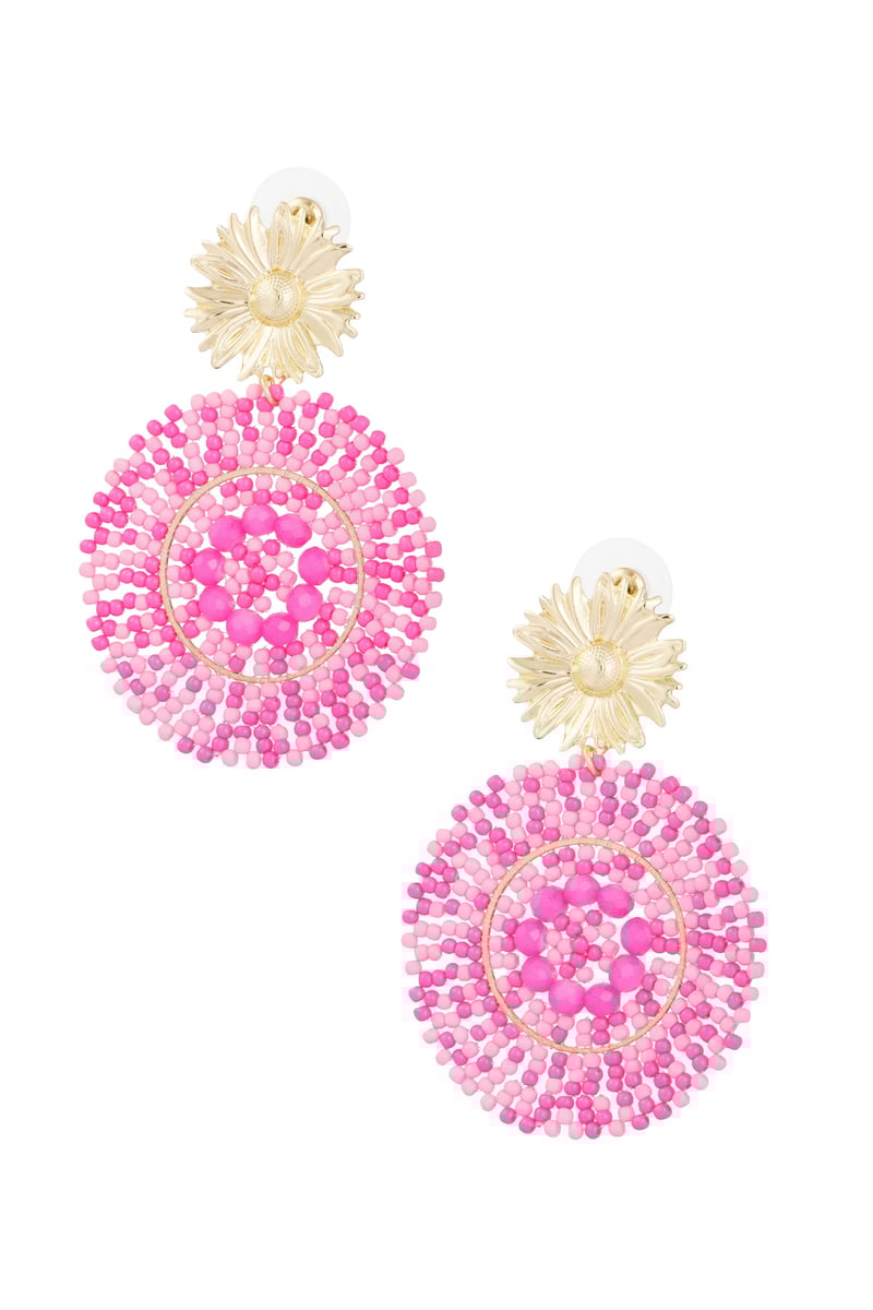 Oorbellen vivid glass beads - wit