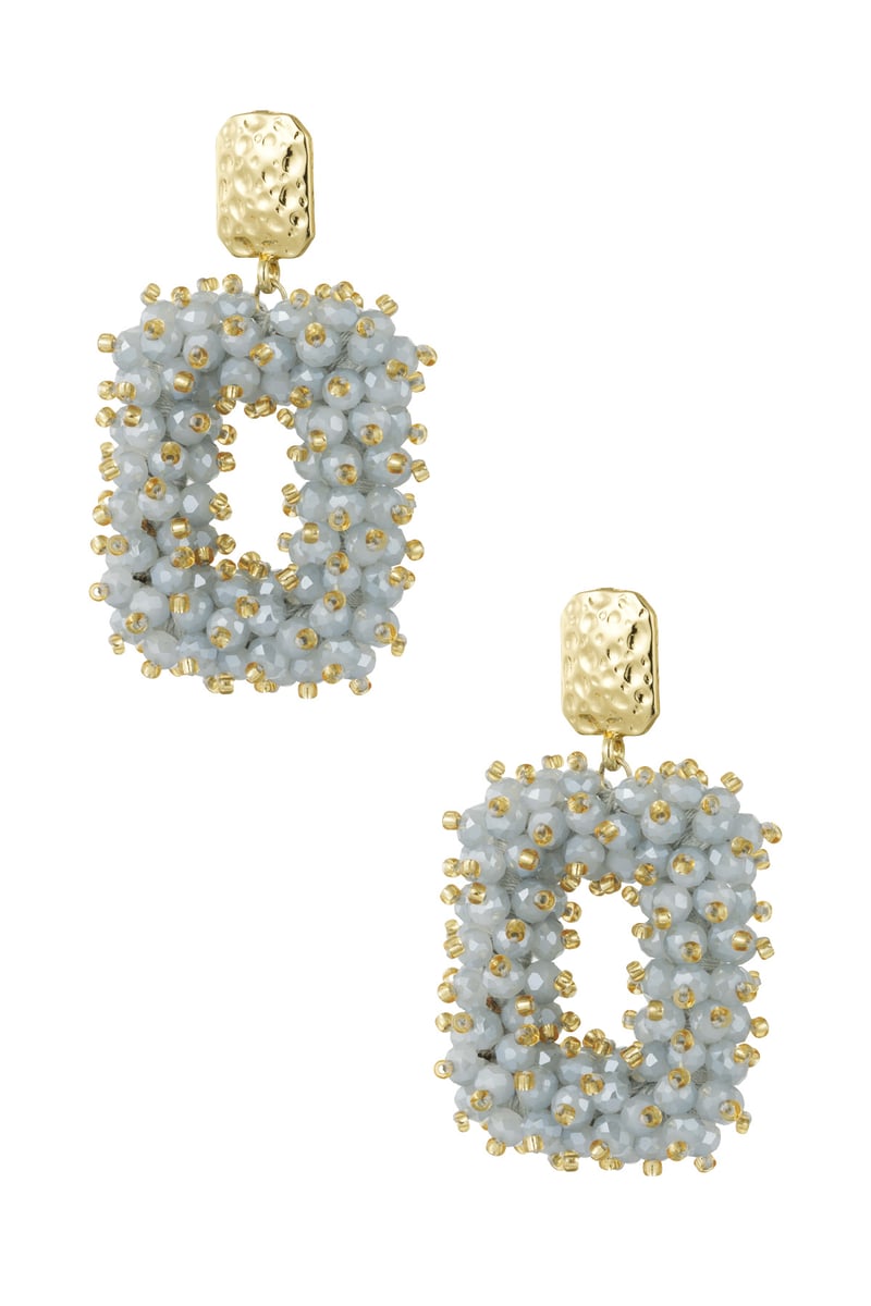 Glitter nights statement oorbellen - wit Goud kleur Color 