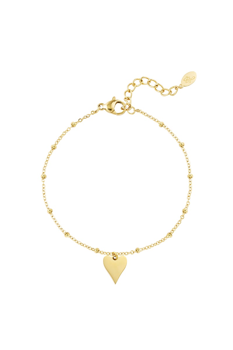 armband met bolletjes en hartbedel