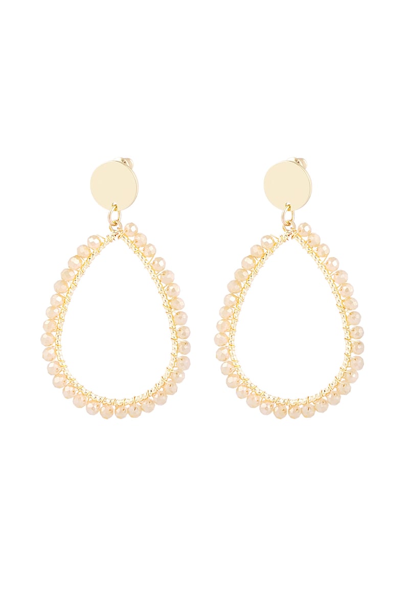 ovale oorbellen pastel - beige 