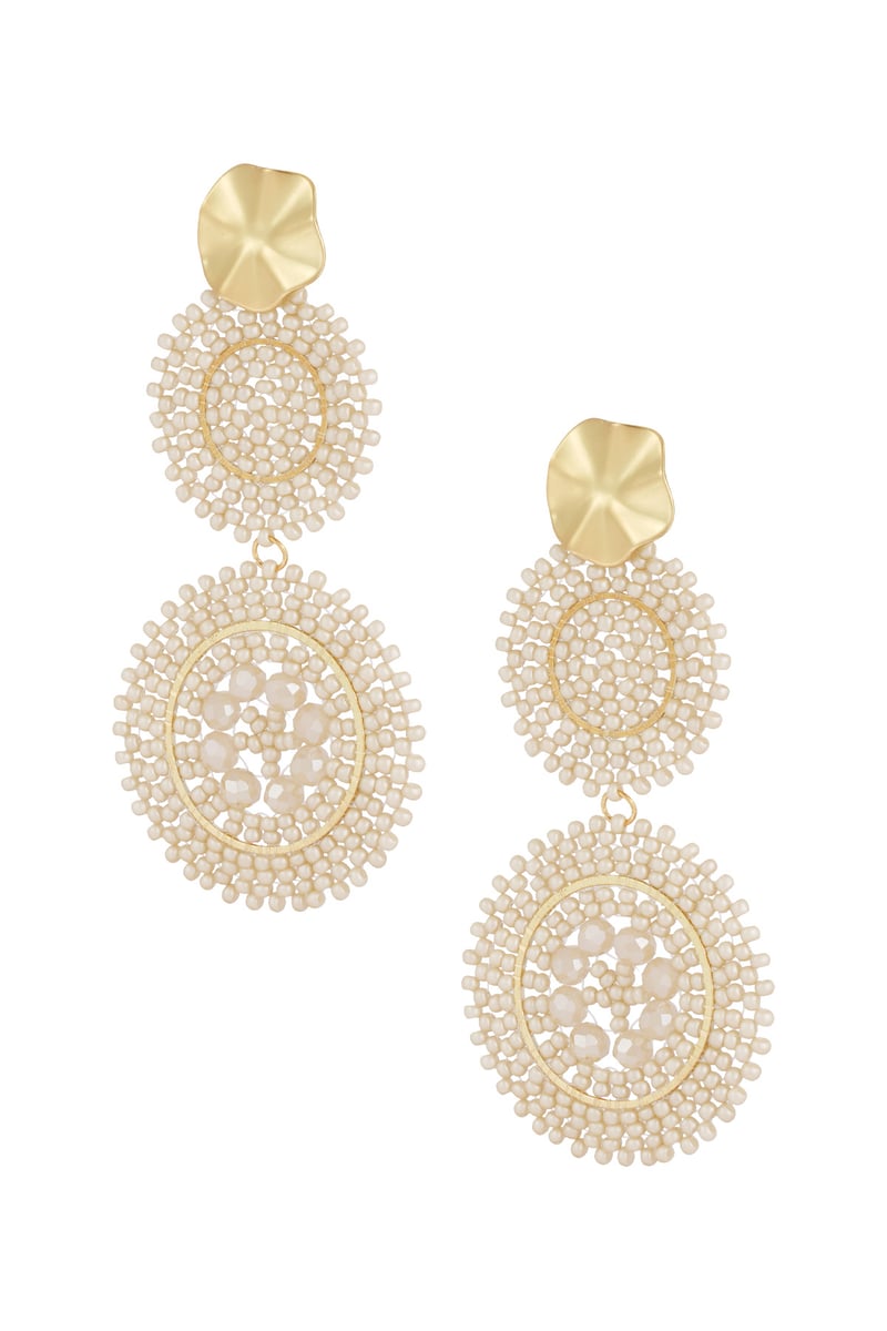 oorbellen sunflower glas - wit 