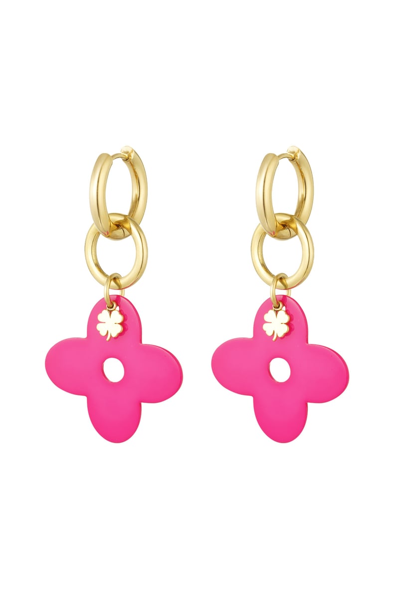 Oorbellen lucky number - fuchsia