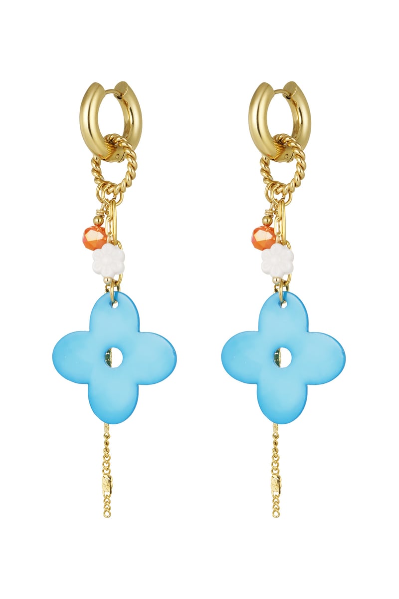 oorbellen flower power - wit