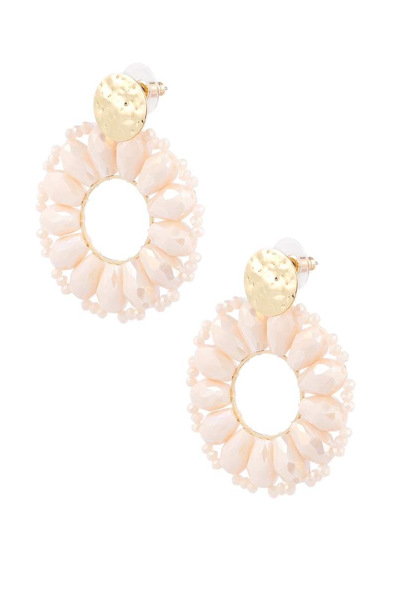 Statement madelief vorm oorbellen - bleekroze