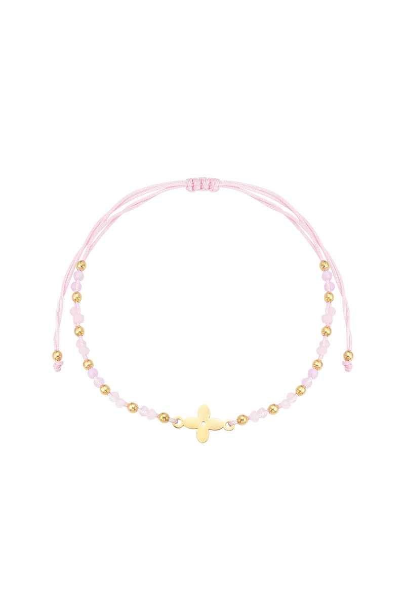 zomerarmband met kralen - roze / 