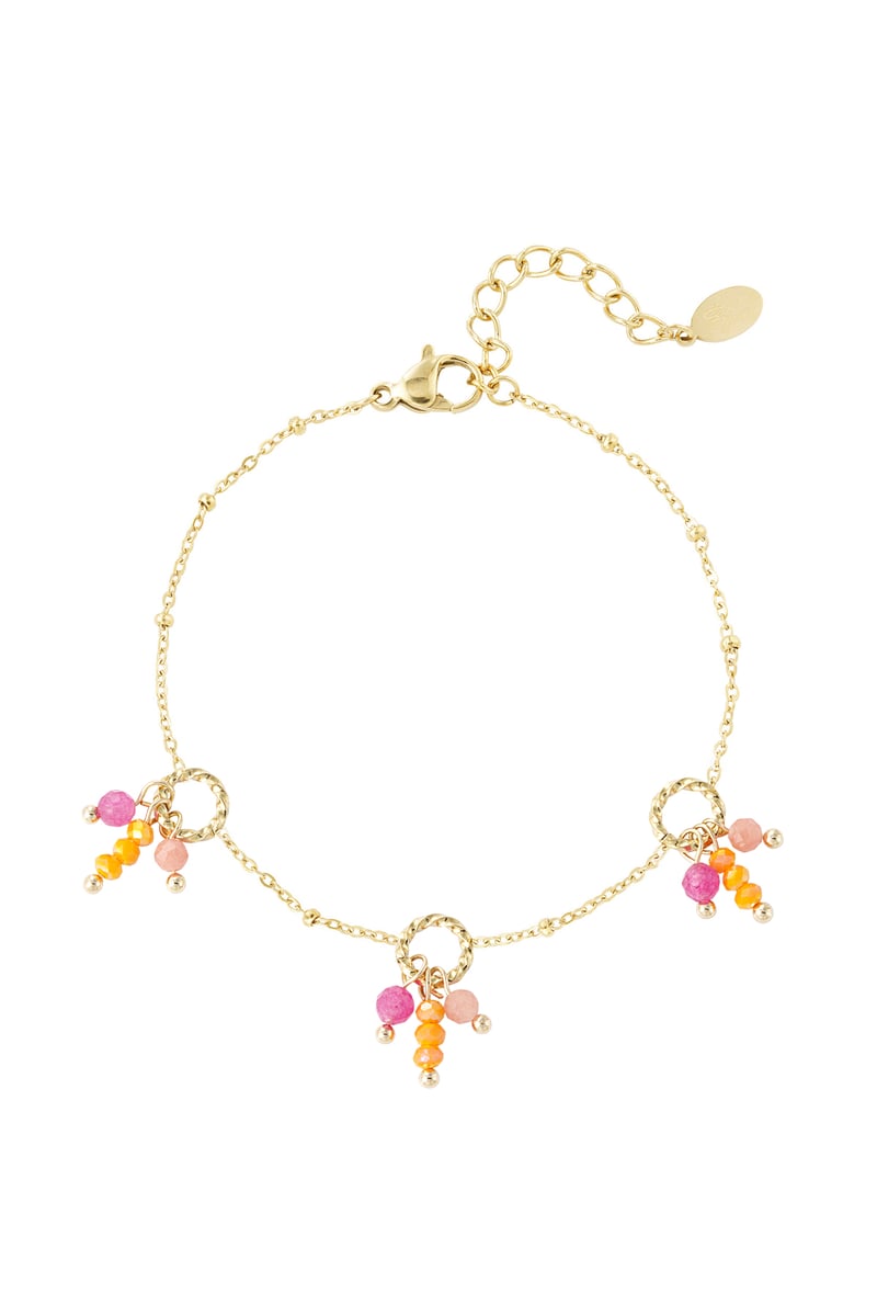 Armband kleurrijke fiesta - oranje roze