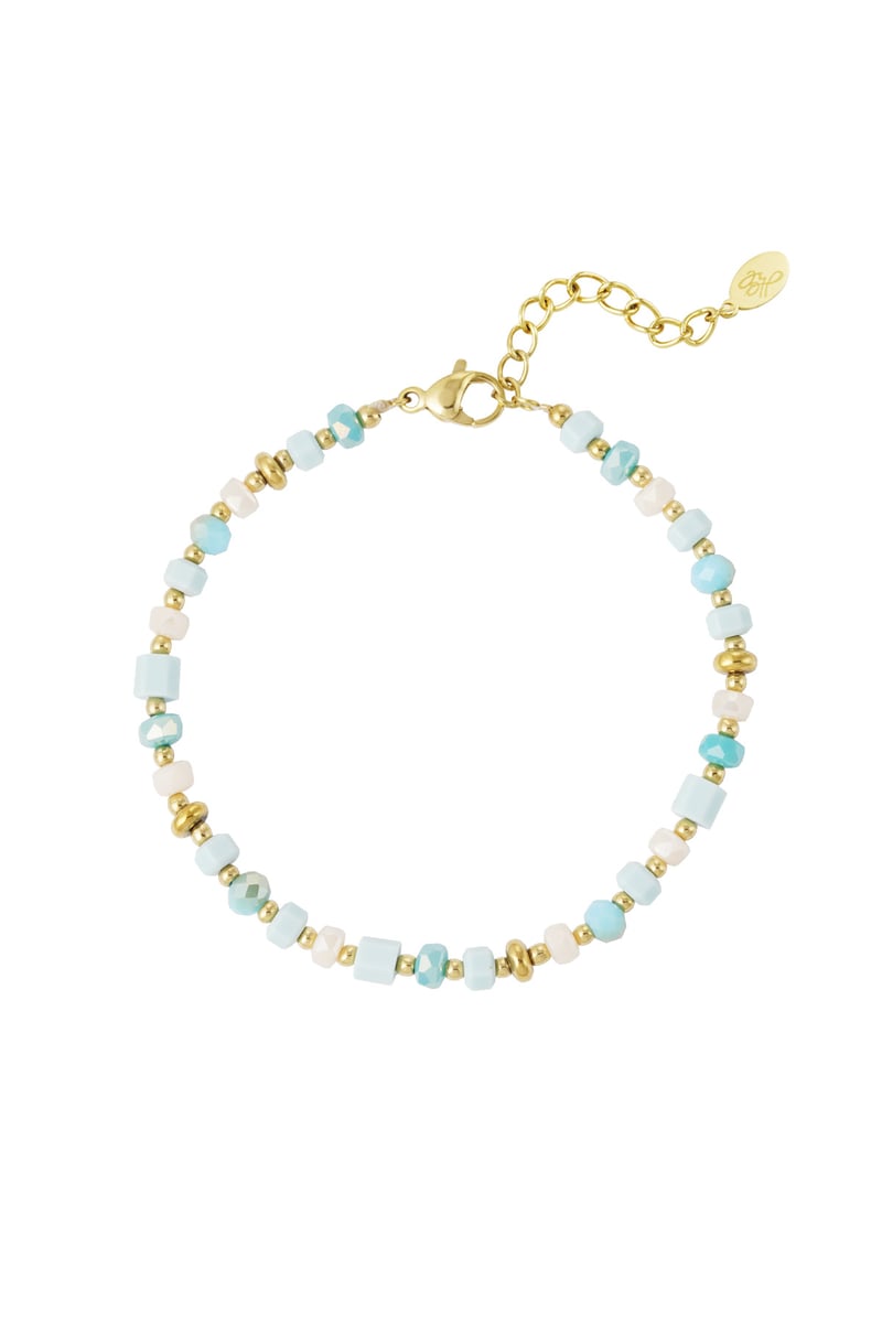 Kleurrijke festival armband - blauw/Goud kleur 