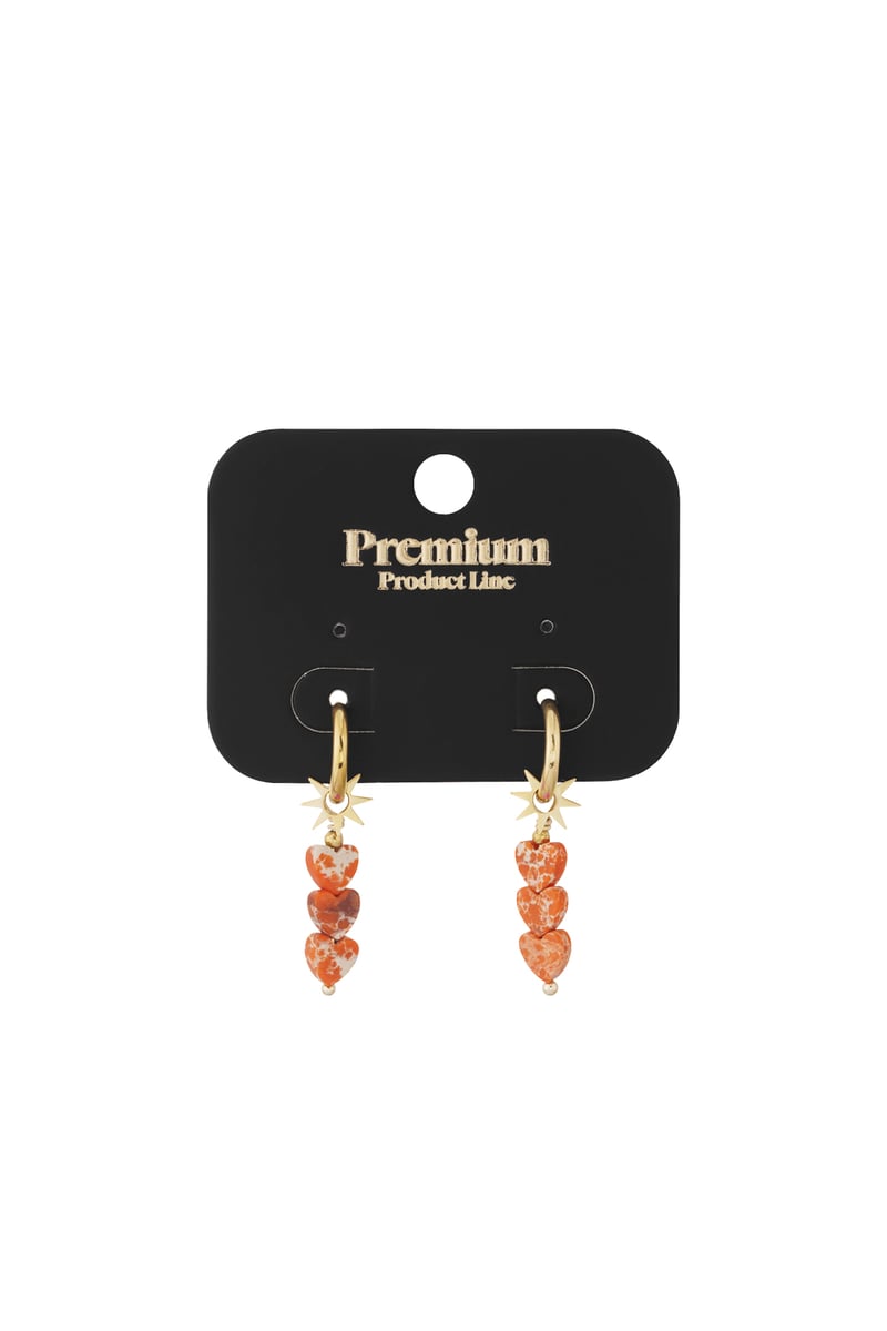 oorbellen triple hart ster - roze 