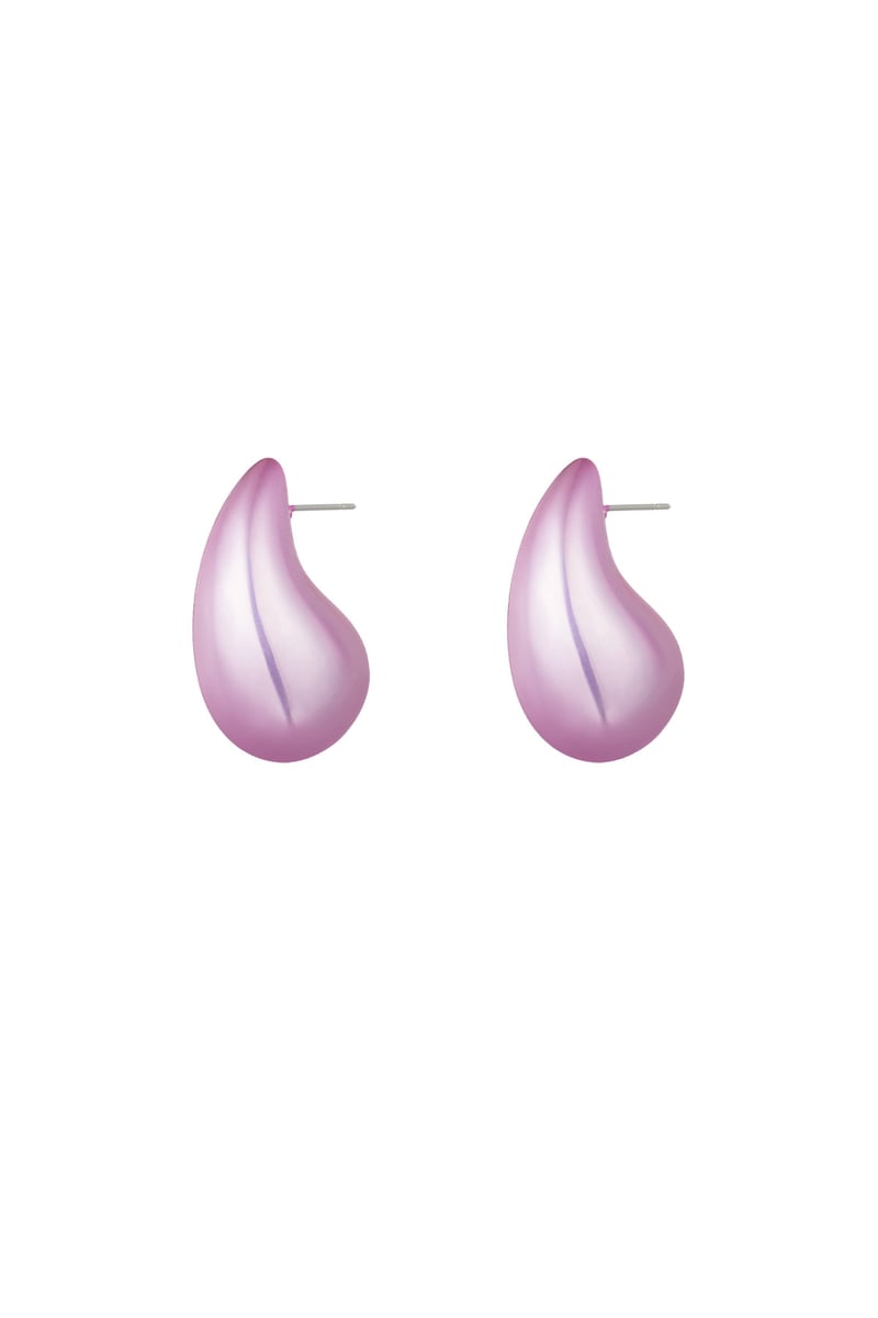 Kleurrijke druppel oorbellen - roze