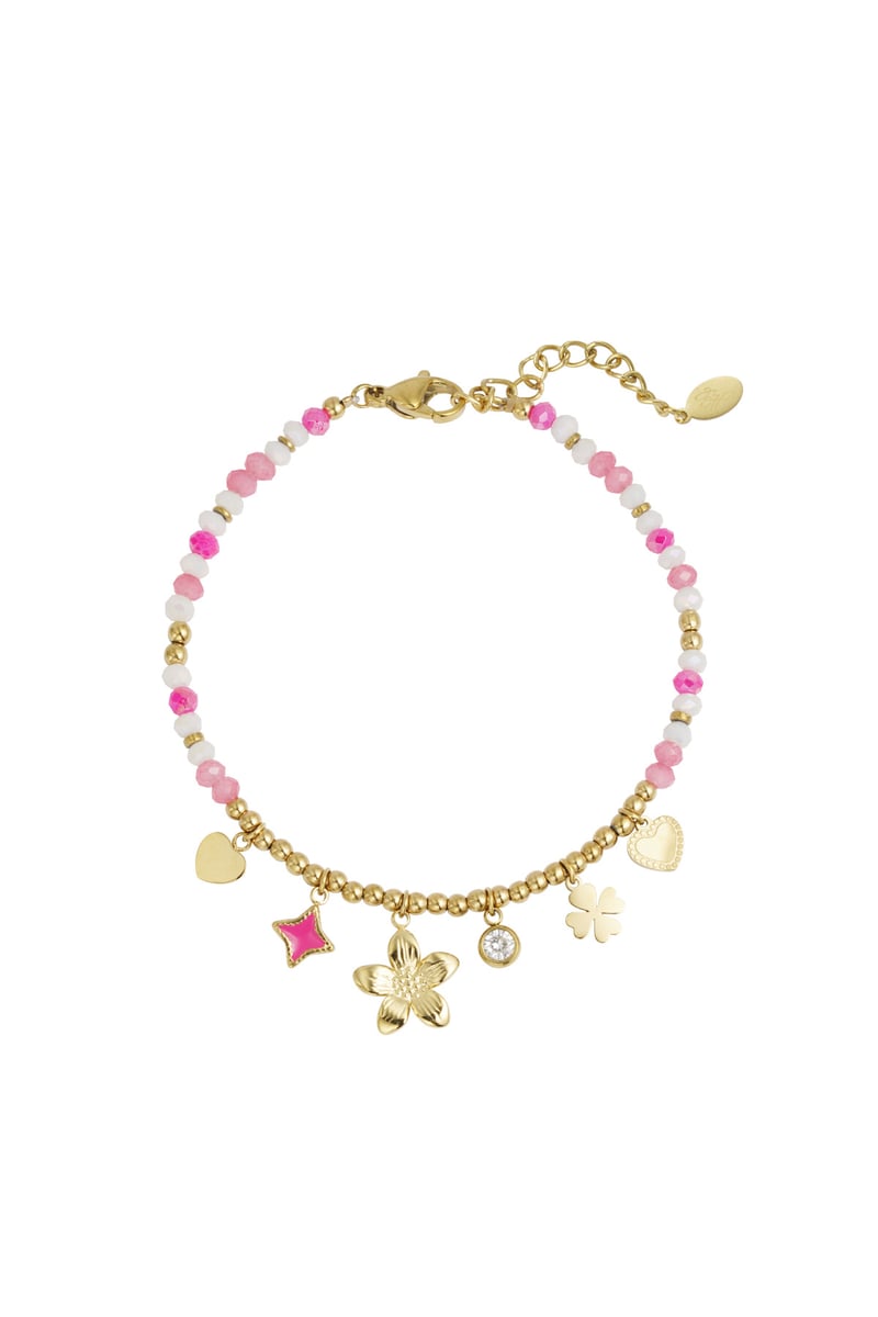 kleurrijke armband summer lover - roze 