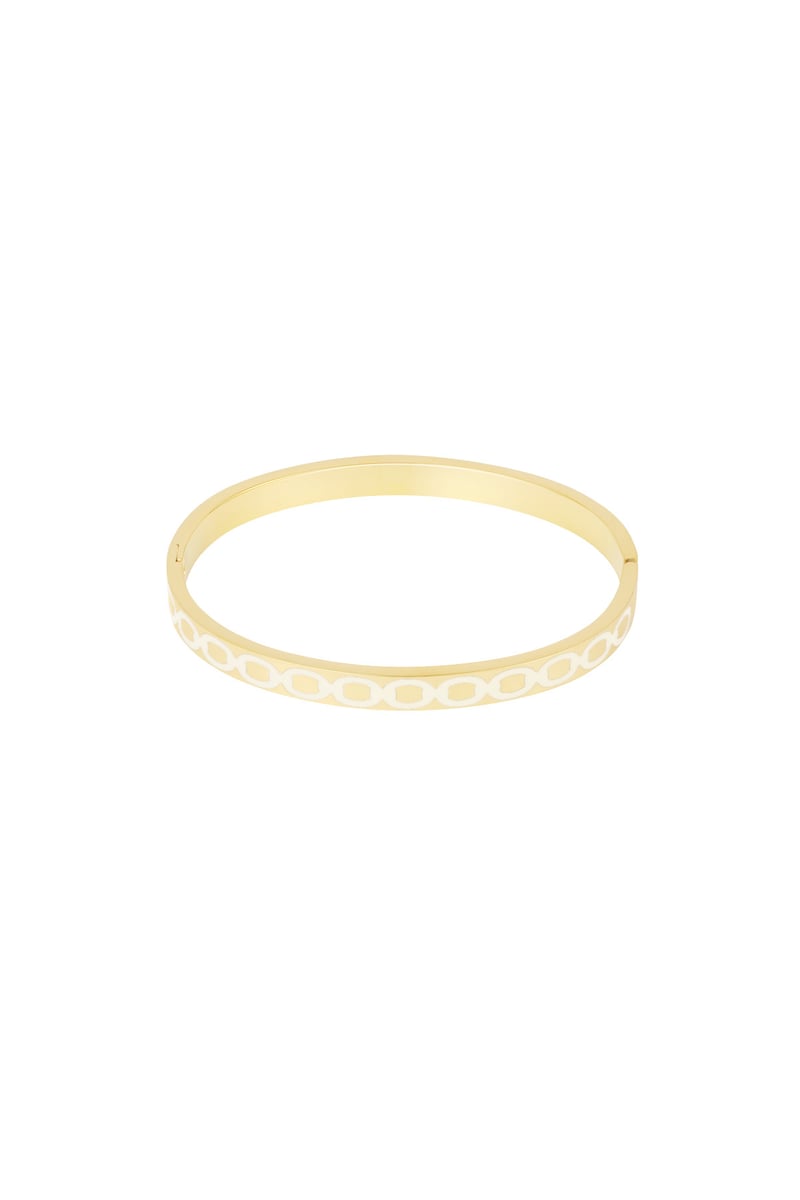 Slavenarmband met ronde print - bleekroze