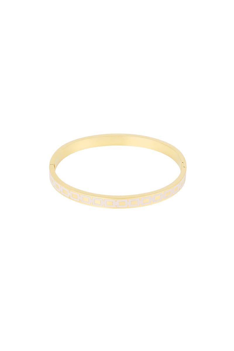 Slavenarmband met print - roze/Goud kleur