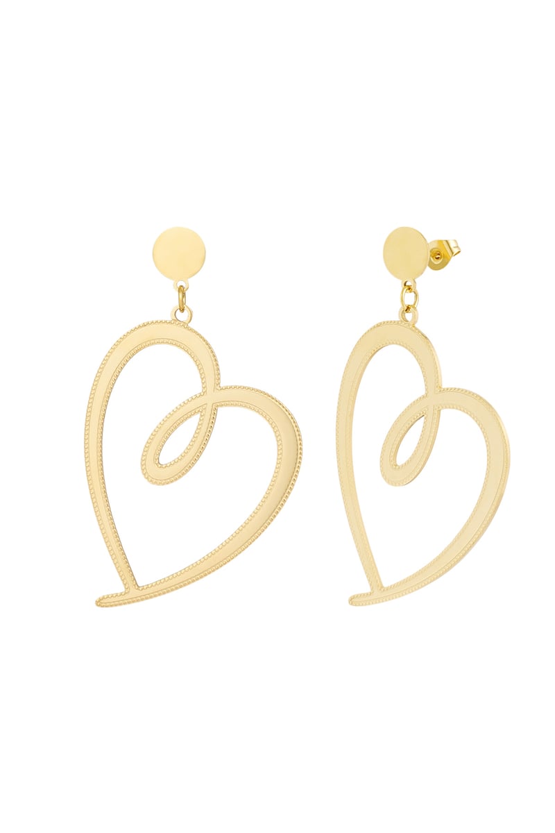 getekend hart oorbellen