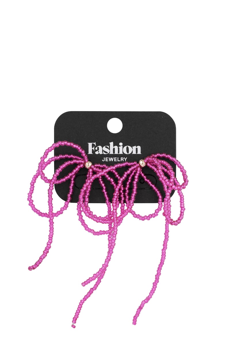 Oorbellen festive bow - fuchsia