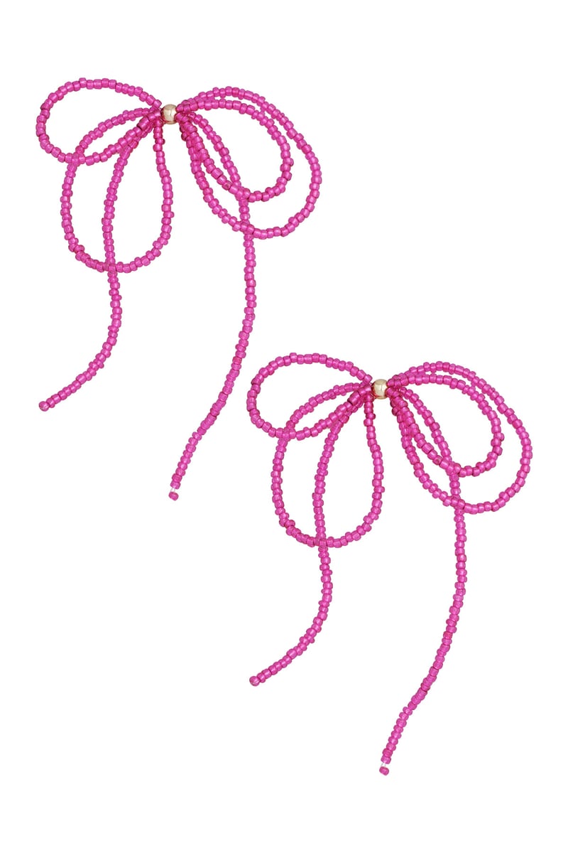 Oorbellen festive bow - fuchsia