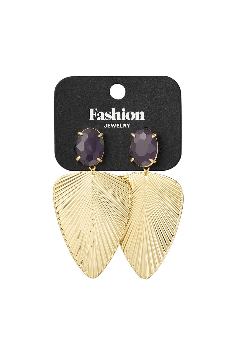 Wavy Texture oorbellen - donkerpaars