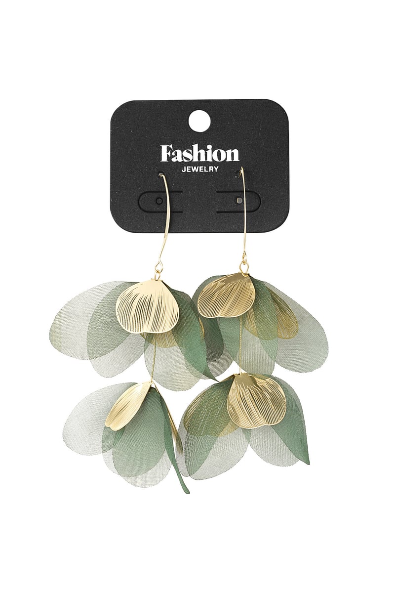 Blushing Flower oorbellen - groen