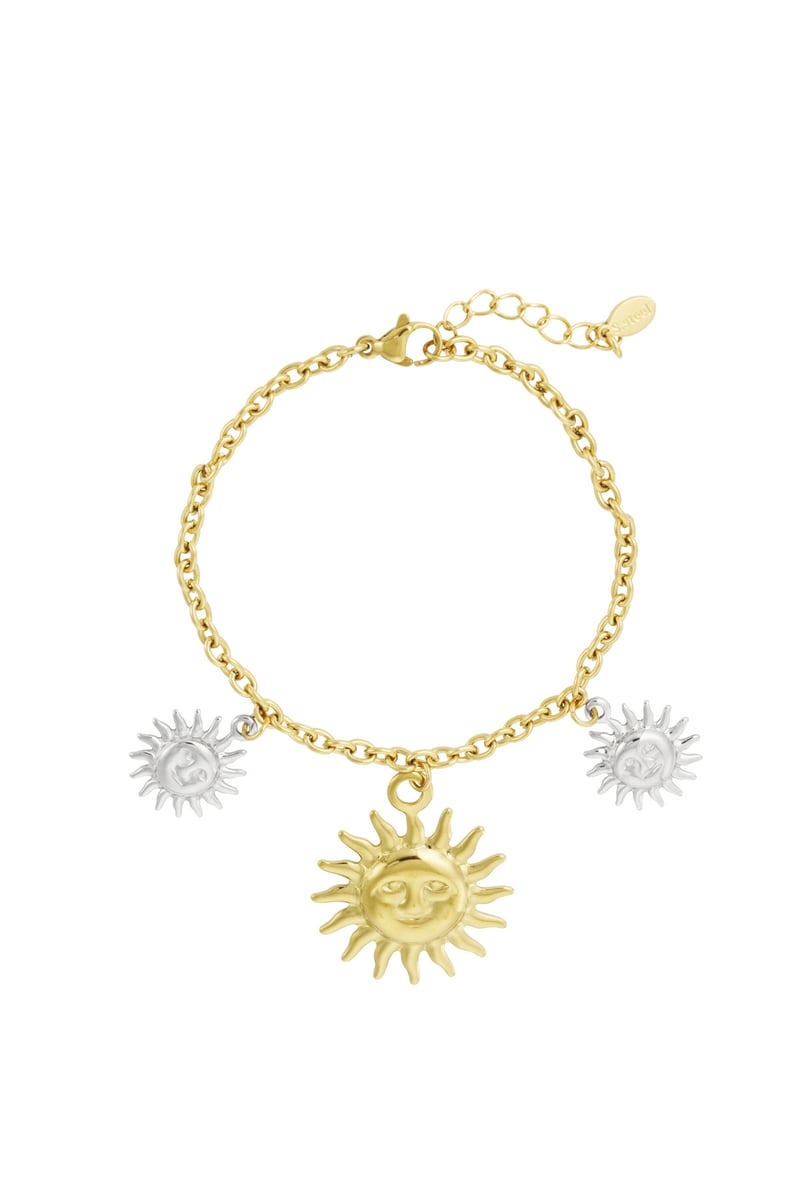 Armband shimmering sun - Goud kleur zilver