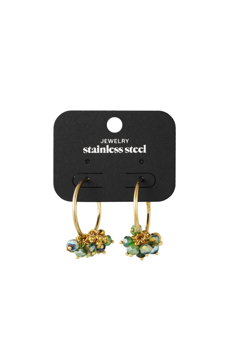 Bead it up oorbellen - donkergroen