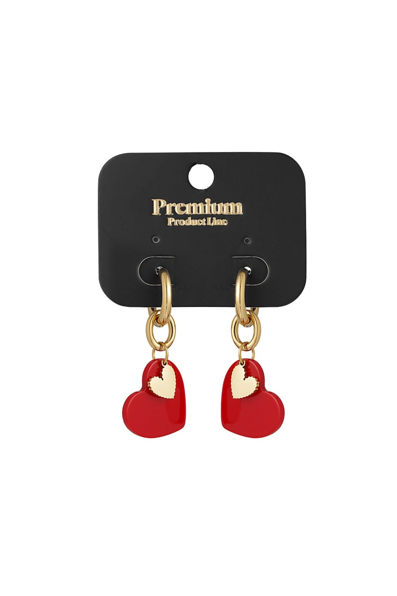 Oorbellen sweetheart charm - Rood
