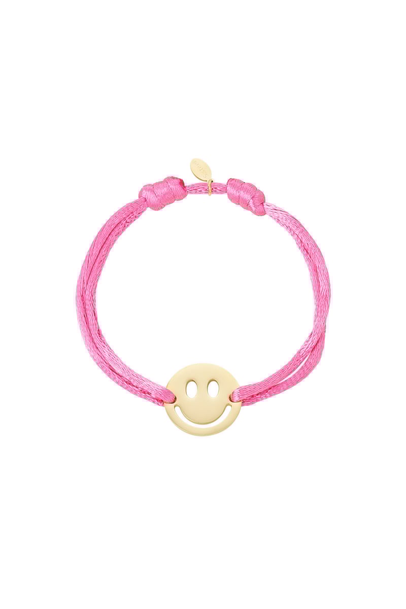 Satijnen armband met smiley