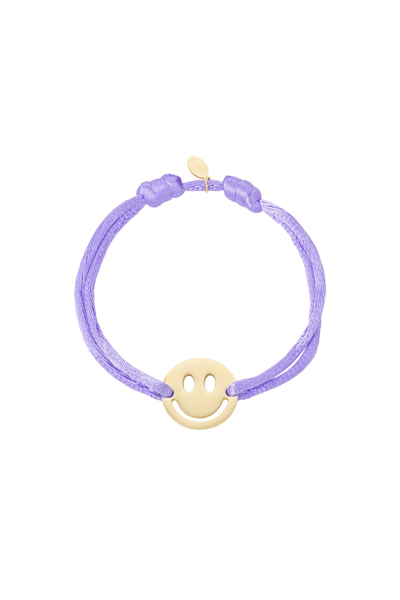 Satijnen armband met smiley