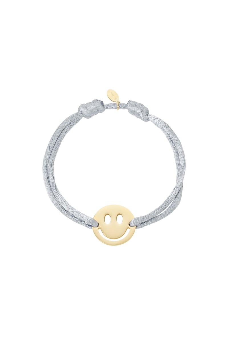 Satijnen armband met smiley