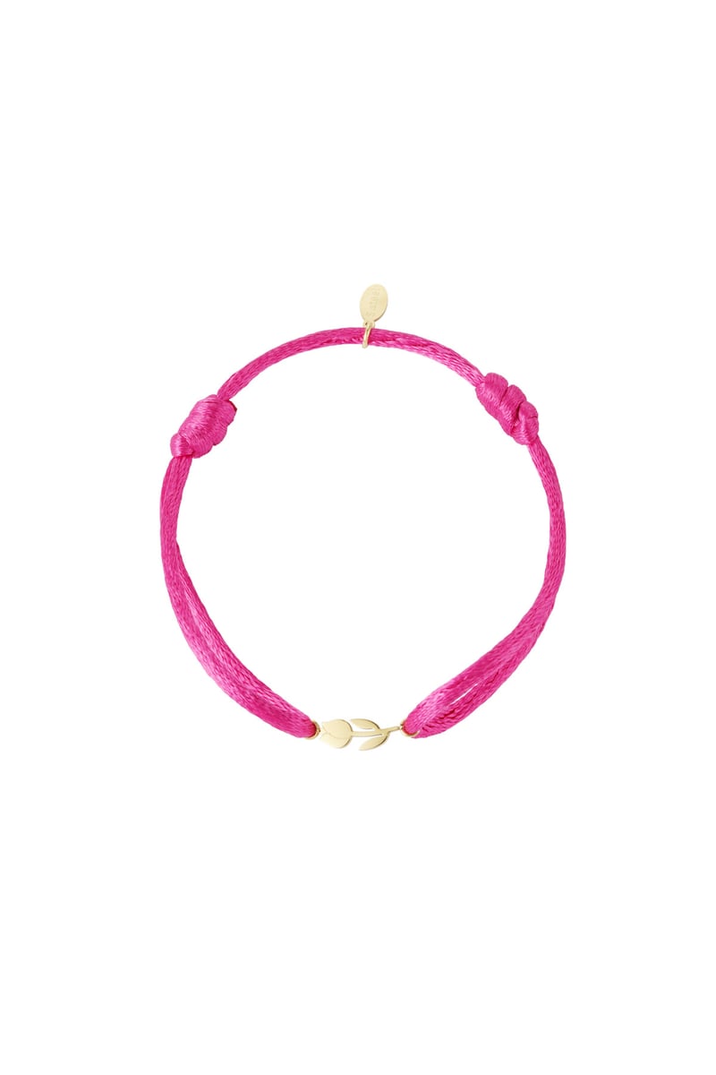 Satijnen armband tulp - fuchsia