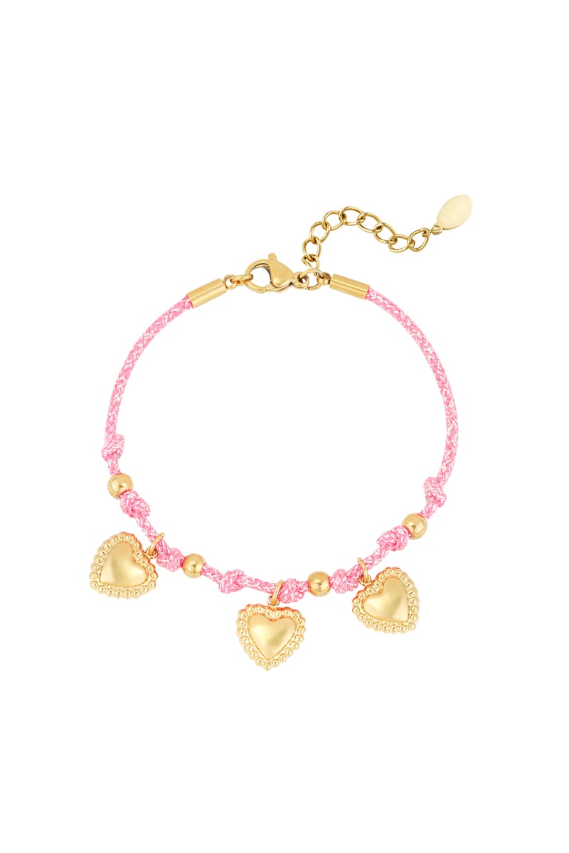 Cozy hearts armband - Fuchsia