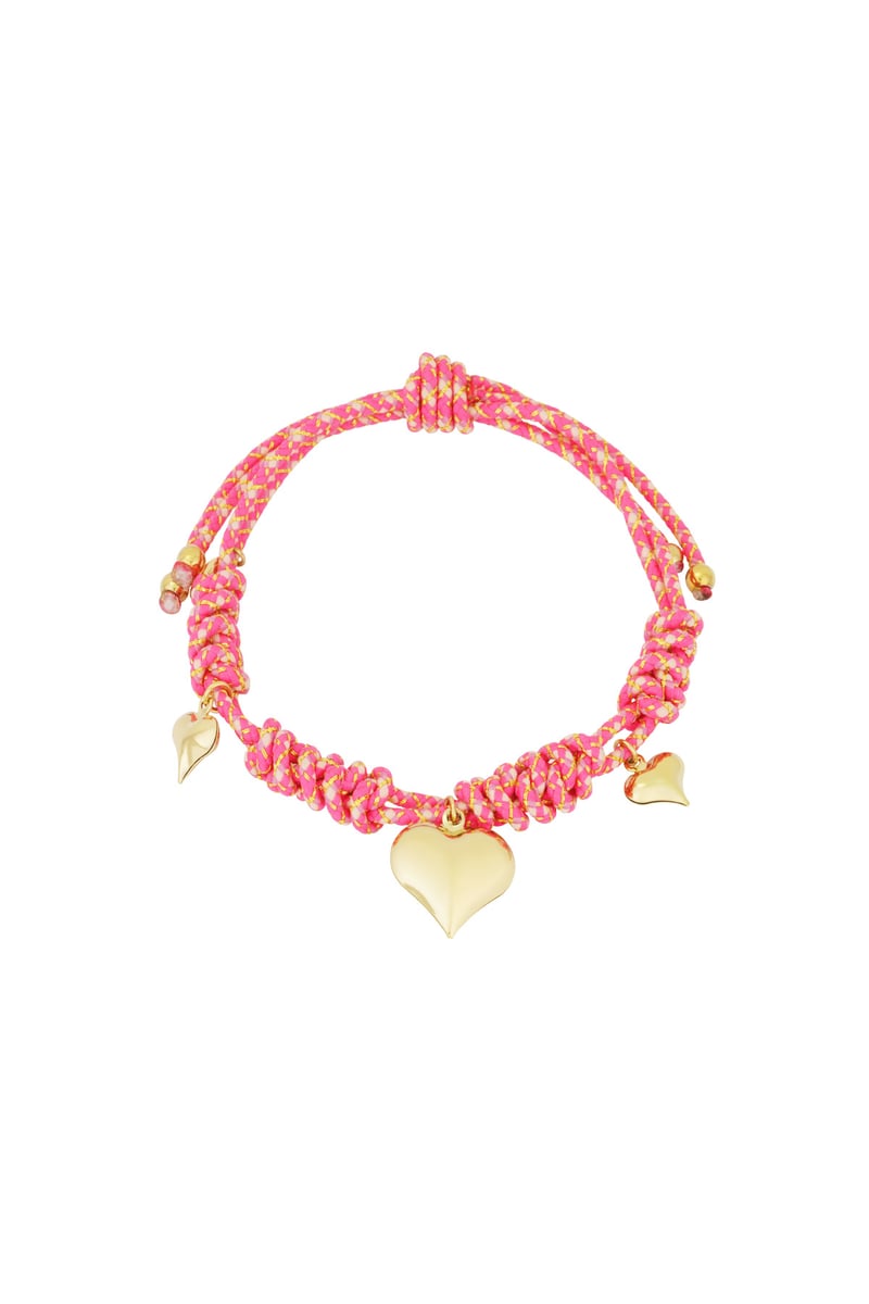 Heartfelt rope armband - Fuchsia