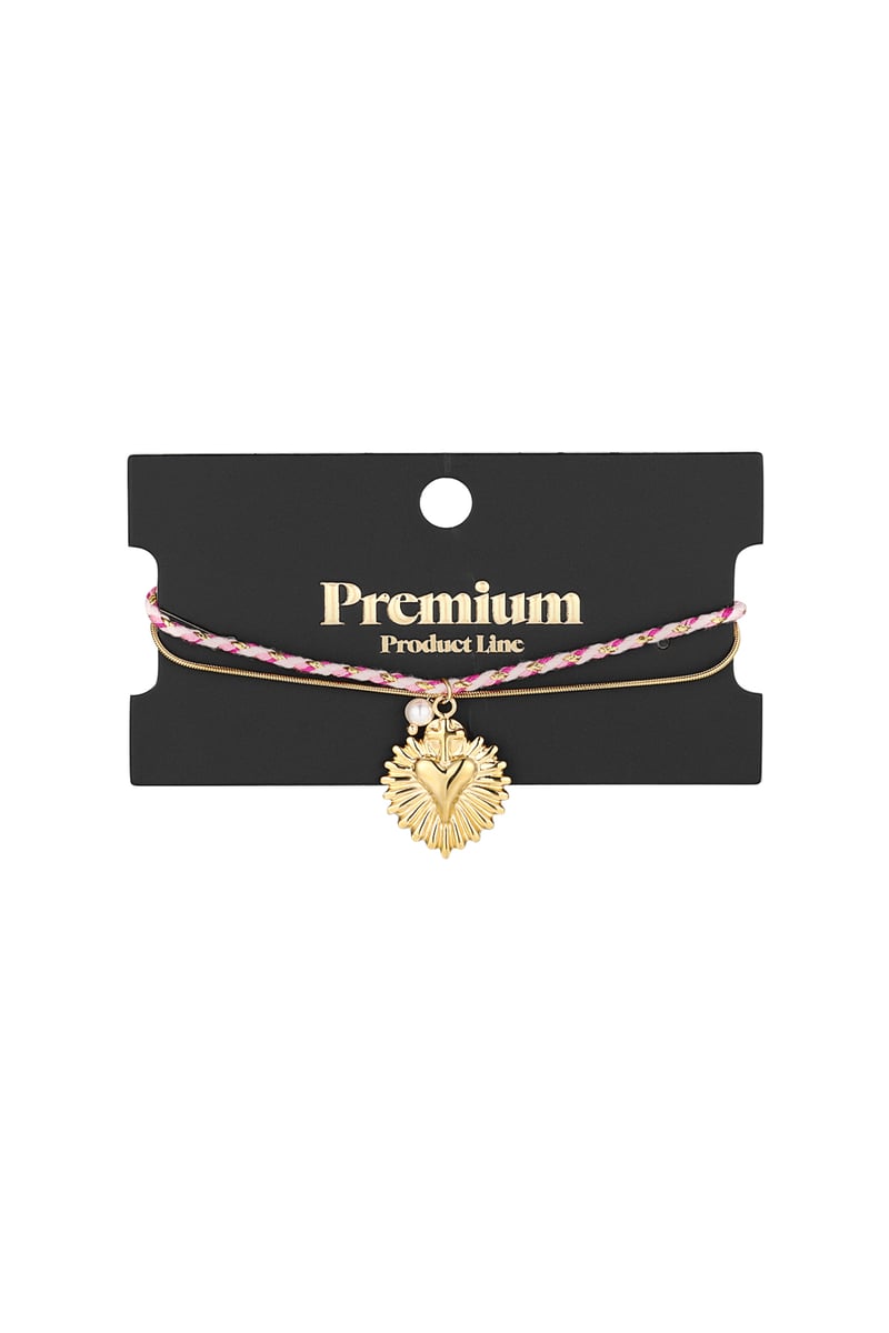 love laced armband - roze en