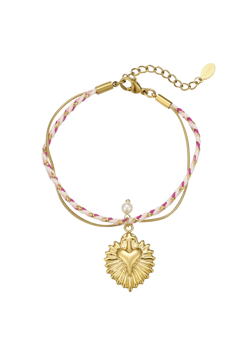 love laced armband - roze en