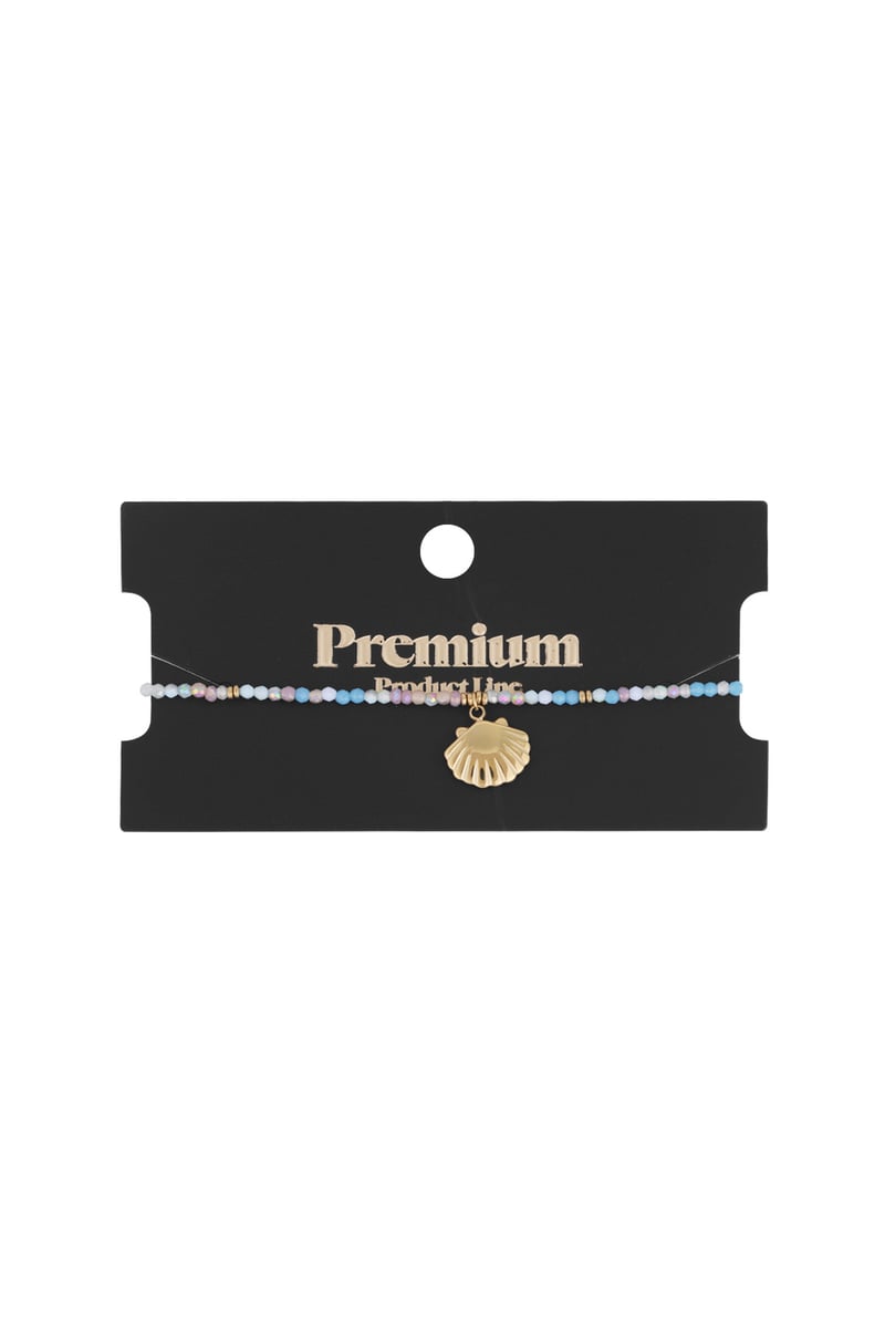 kleurvolle schelp armband - blauw 