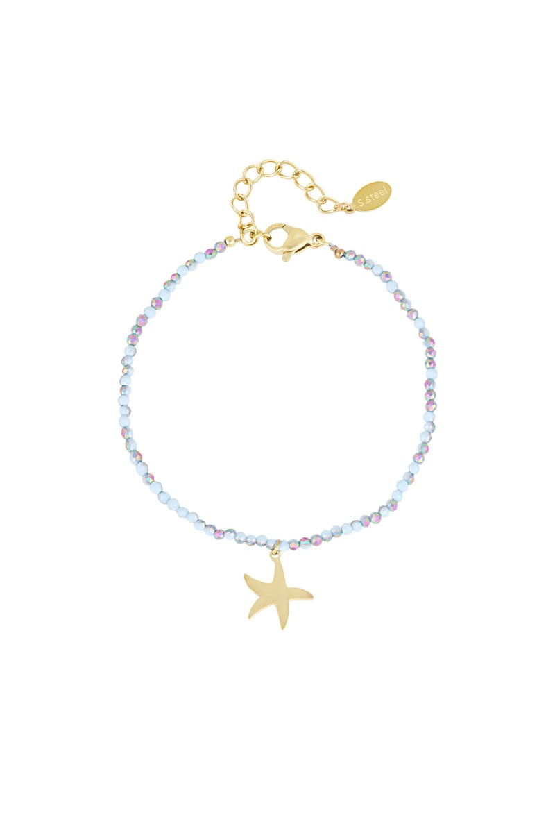 Armband kleurrijke zeester - Lichtblauw