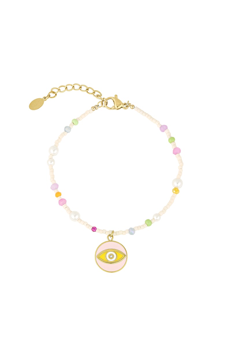 All eyes on you Armband - Roze multi