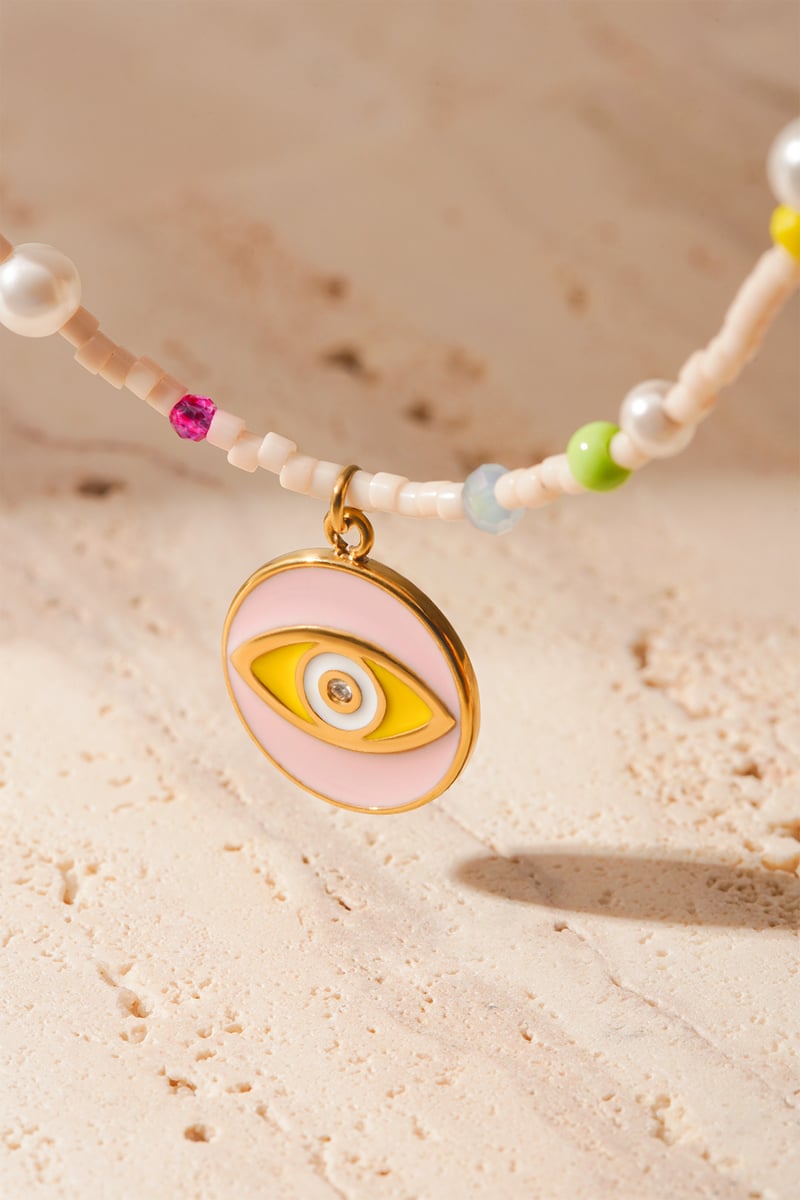 All eyes on you Armband - Roze multi