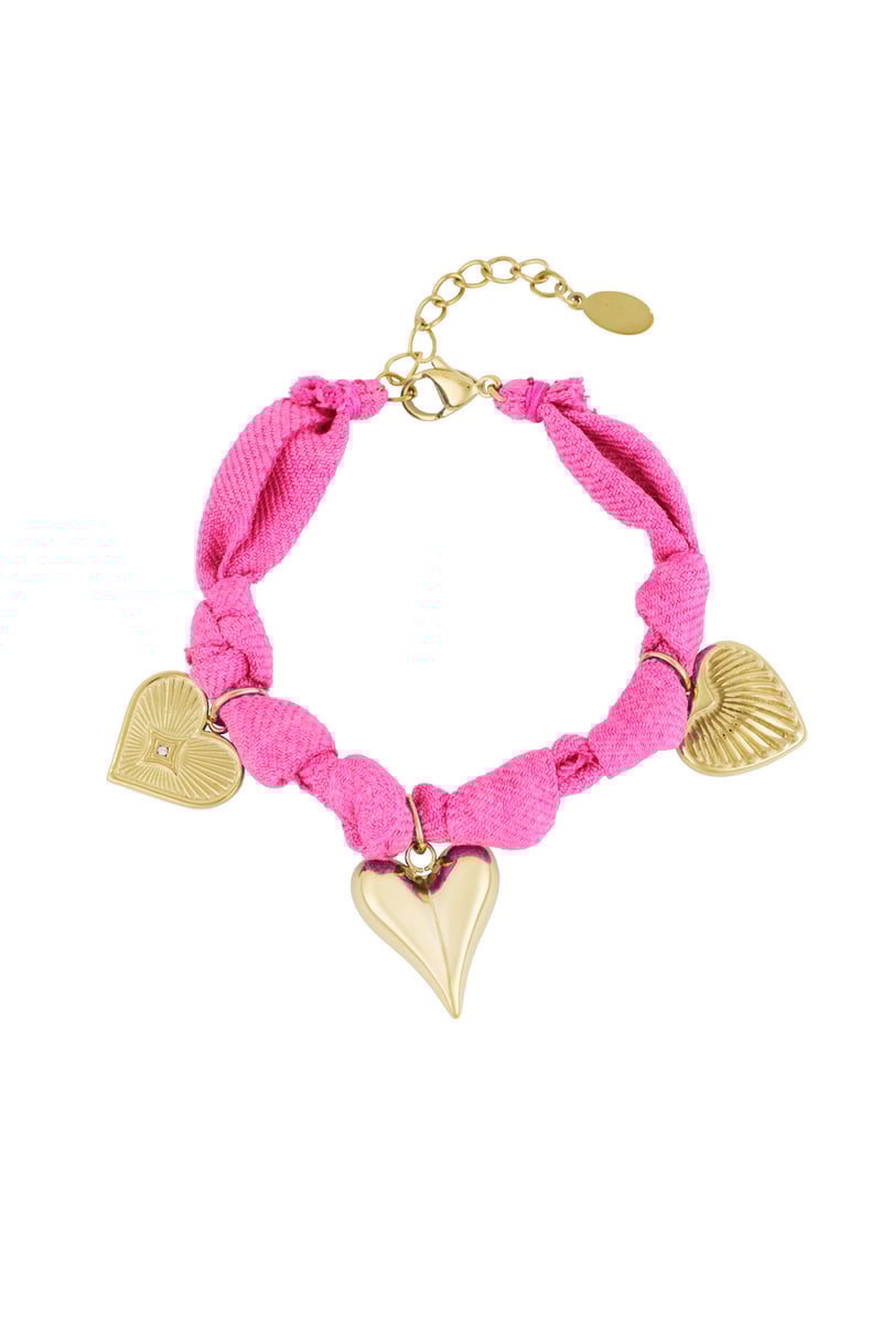 Armband color bliss heart - Fuchsia
