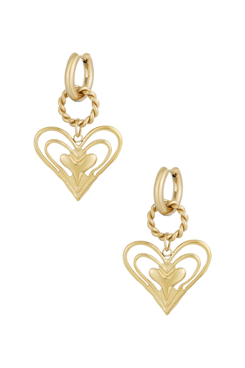 oorbellen what's love - Goud kleur kleurig