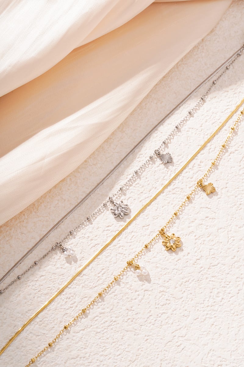 Bloemenarmband - Zilverkleur