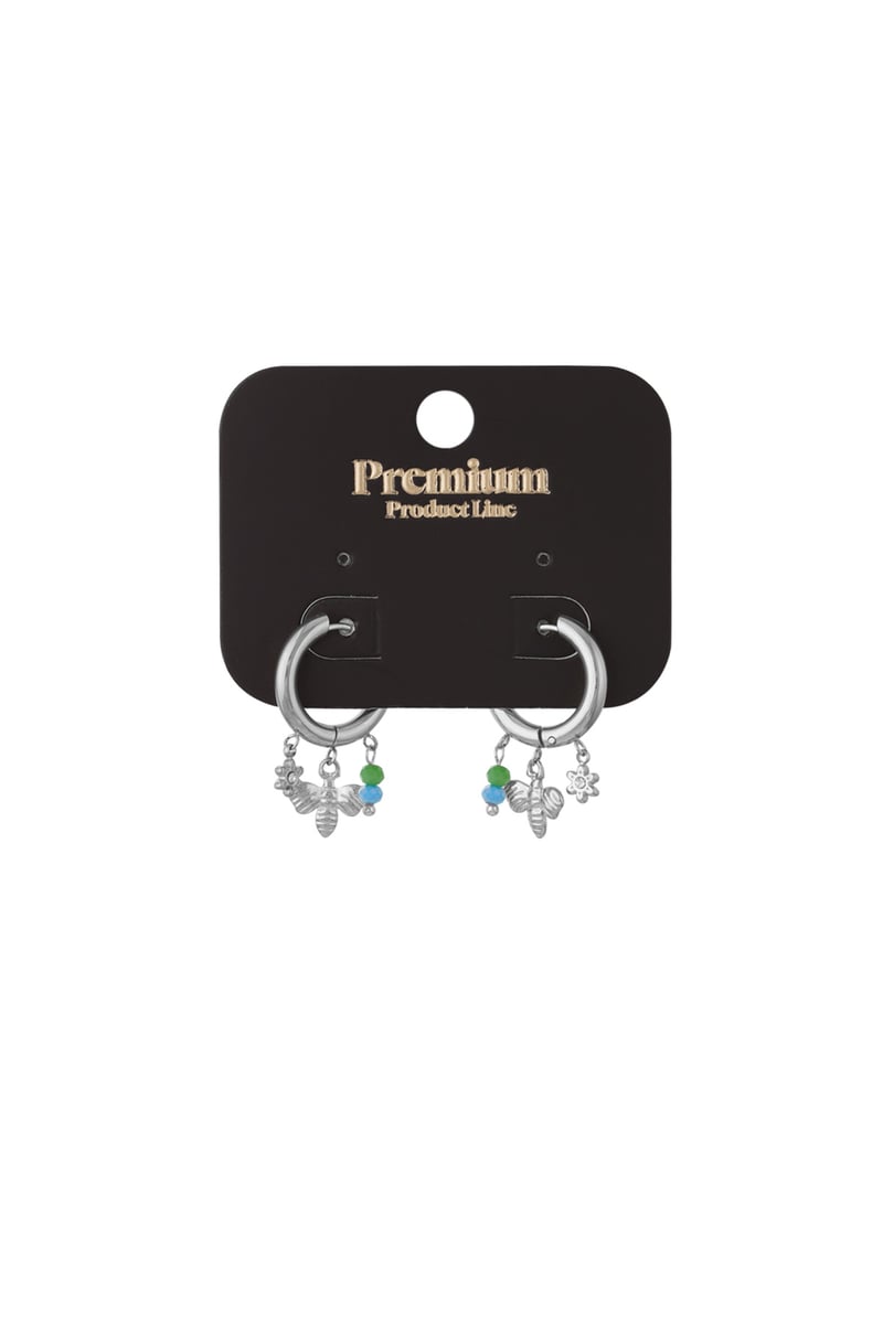 Bijenhanger oorbellen - zilverkleur