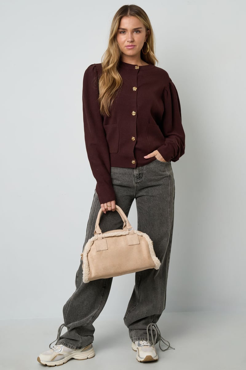 Schoudertas met teddy details