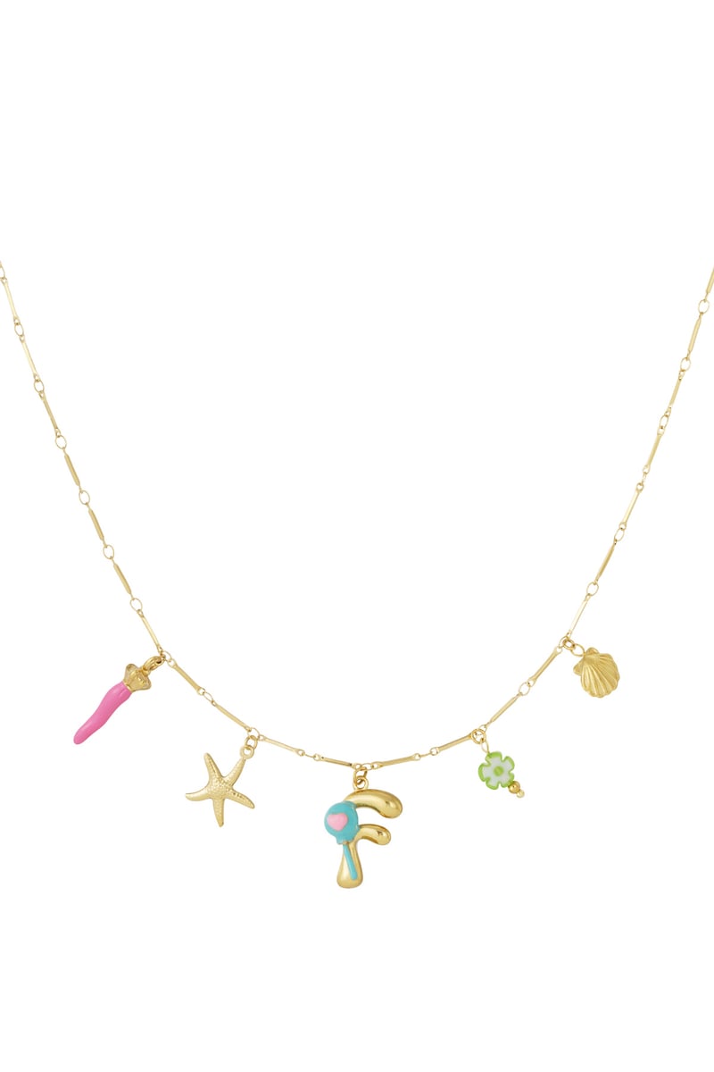 Happy Initials ketting met bedels