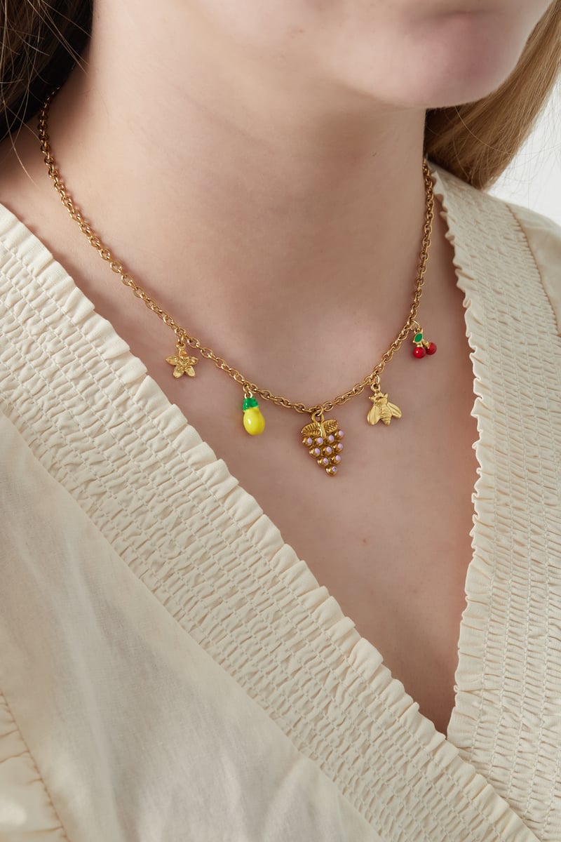 Fruitige bedeltjes ketting