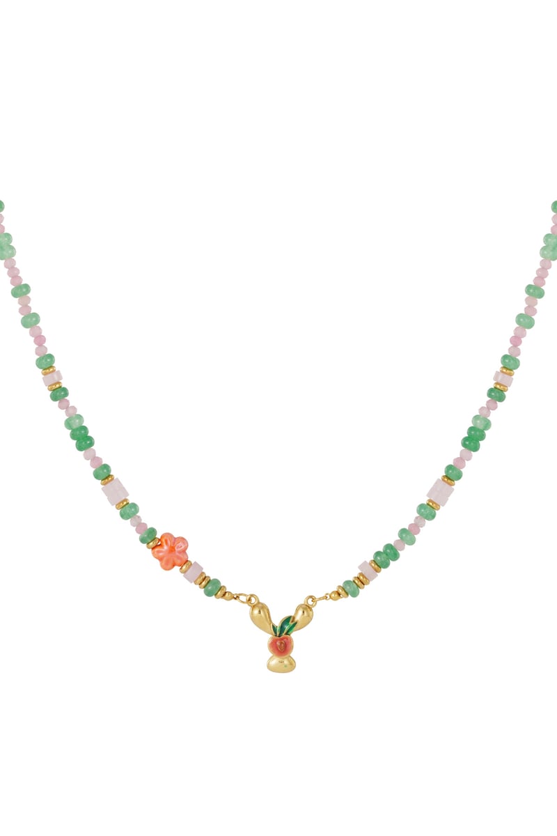 Vrolijke kralen initialen ketting met bedels