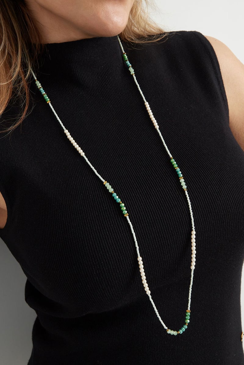 Ketting met kralen - roze