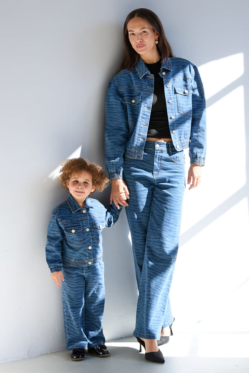 Twinning zebra style broek kind 8 jaar - Blauw