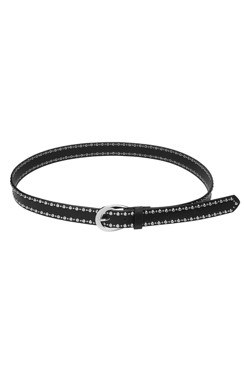 Riem Fabulous Stud Zwart & Zilver PU