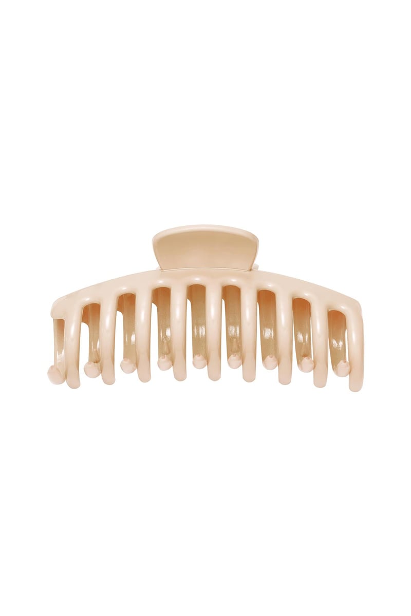 Grote haarclip glanzende afwerking Beige Plastic