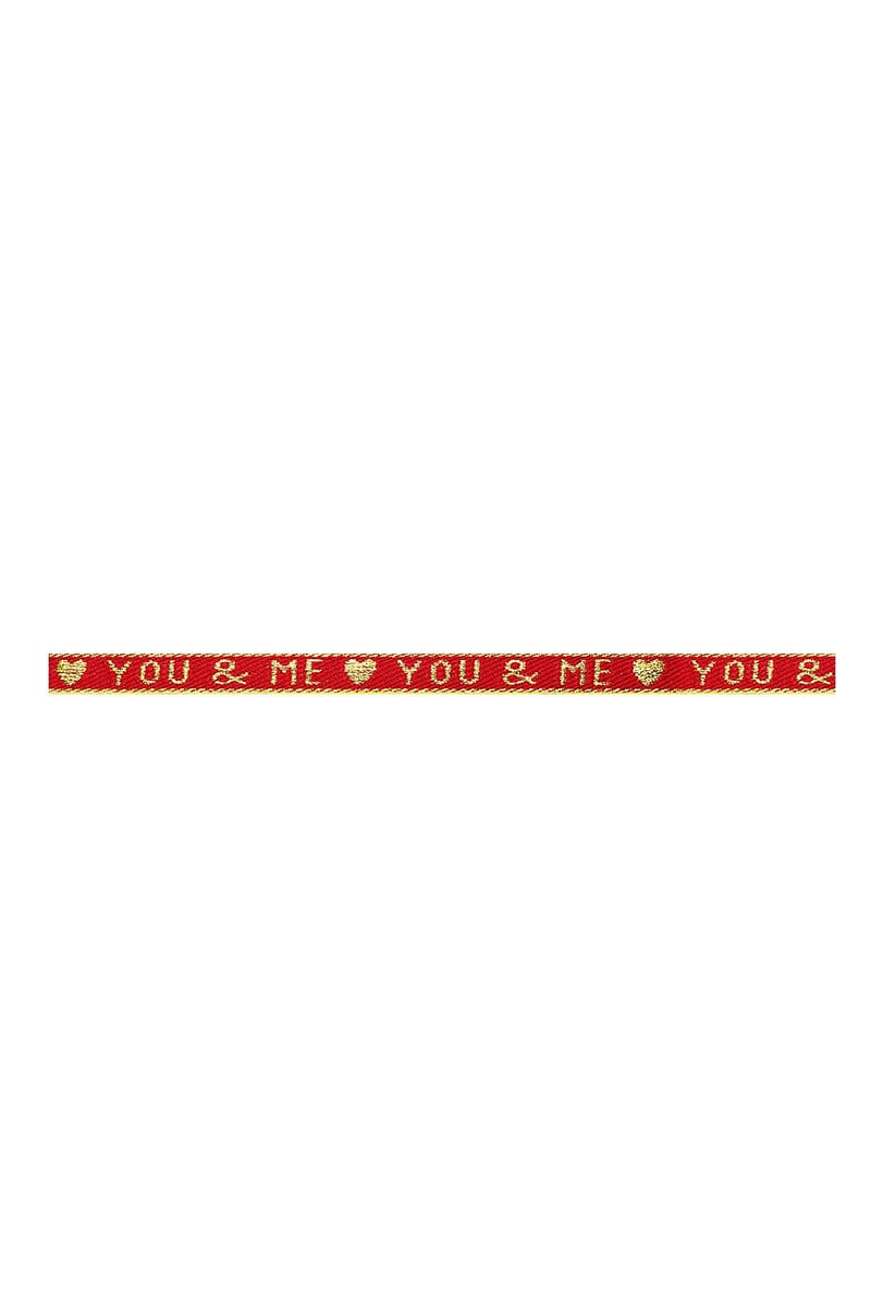 Armbandbandje “You & Me&quot; Rood Polyester